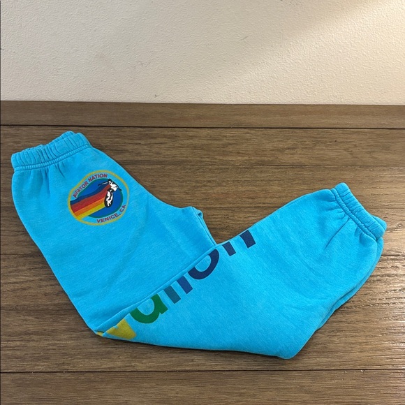 NEW [Aviator Nation] Sweats Casual Sweatpants Joggers in Neon Blue Youth 6 - Picture 4 of 13